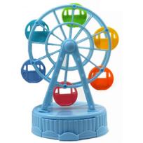 Easy to Use Rotating Music Box Plastic Cake Model Ornaments Ferris Wheel Music Box  Table mėlyna