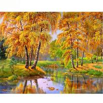 Diamond Painting Autumn Scenic Diamond Embroidery Full Diamond Mosaic Rhinestone Decorations 20X30CM