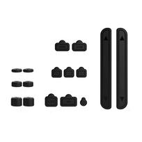 for Switch 2 Console Dustproof Kit + Joystick Cap,16-In-1 Silicone Thumbstick Plug Grip For Swi M0F9 black-one set