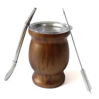 230ML Yerba Mate Cup Set Stainless Steel Includes Double Cleaning Brush Straw Anti Scalding Insulated Cup Home Teaware