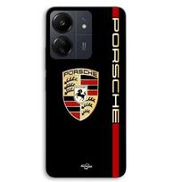 Case For Xiaomi Redmi 13C 4g PORSCHE red and gold logo black background Maniacase juoda