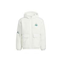Adidas Originals Trefoil Vienos spalvos Pleistro Logotipas Stovintis Apykaklė Vilnos Striukė Unisex Striukės Balta HS2005 2XL white
