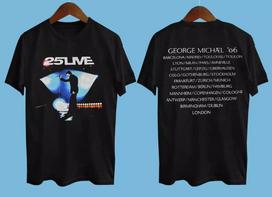 George Michael Vintage Tour Dvišonė Unisex Marškinėliai Visų Dydžių BL2.1112 Unisex Marškinėliai L gray