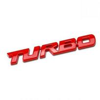 Automobilio kėbulo TURBO 3D lipdukas Metalinis emblemos lipdukas Dekoracija Automobilio stilius Galinių durelių emblemos lipdukas Automobilių aksesuarai 9.7x1.1CM raudona