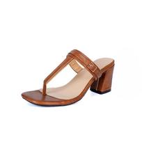 2025 Summer New Women's Square Toe Thong Sandals Chunky Heels Buckle Plus Size for Outdoor Dresses & Slippers Zapatos 35 ruda