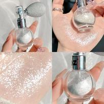 Glitter Airbrush Body Highlighter: Fine Shimmer Pearl Brightener with Rhinestone Sparkle 5g brown