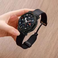 Silicone+Leather Strap For Amazfit T-Rex3 Pro 48mm 44mm/Helio Magnetic Bracelet Amazfit Active 2-2 Square/Bip 6-5/Balance 2 Band T-Rex3 Pro 48mm juoda