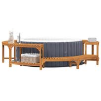 Whirlpool Surround in Brown Ø275 x 55.5 cm Solid Acacia Wood
