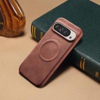 Suitable for Google 9/9Pro mobile phone case, skin-sensitive sheepskin Google10pro half-pack magnetic anti-drop protective cover Google pixel 7 tamsiai ruda spalva