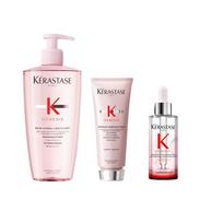 Kerastase toiletry set Yuanqi Ginger Powder Wash and Care Cleans, Removes Dandruff Shampoo 500ml + conditioner 200ml + hair care essence 90ml rožinė
