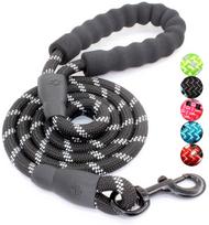 Customized New 5FT Nylon Leather Strong Rope Dog Leash with Premium Quality Padded Handle Quick Release for Dogs (Blue,M) mėlyna