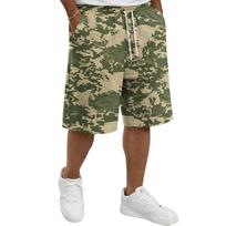 Mens Relaxed Fit Camouflage Drawstring Shorts Casual Loose Fit Elastic Waistband Lightweight Shorts for Daily Wear L armijos žalia spalva