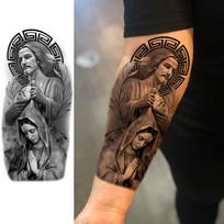 1 lapas Didžiojo penktadienio maldos Jėzus Kristus Laikinos tatuiruotės vyrams, moterims, suaugusiems, ilgai išliekančios vandeniui atsparios laikinos netikros tatuiruotės lipdukai China Mainland