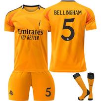 Real Madrid Bellingham Football Jersey Youth Sports Kit Breathable Quick-Dry Training Match Shirt Blue 2024 New 120-130 CM