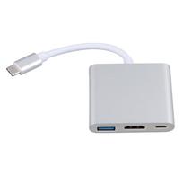 USB C Docking Station 3 in 1 Aluminum Alloy 4K HD 5Gbps Transmission 60W PD Power USB C Hub for TV