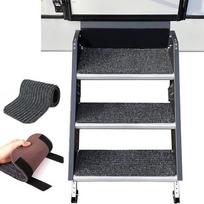 4 PCS RV Step Covers Stair Mats Ladder Pads with Anti-Slip Rubber Back Fabric for Travel Trailers Motorhome