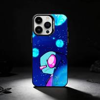 Cartoon I-Invader Z-Zim Gir Phone Case For iPhone 17,16,15,14,13,12,11 Plus,Pro Max,XS,Colored silver phone case iPhone15plus