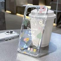 Soft Clear Phone Case For IPhone 16 16E 15 14 13 12 11 Pro Max 15 Plus 17 Air Clear Silicone Soft  With Sunflower Pattern Cover iphone 12 ProMax
