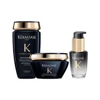 Kerastase toiletry set Black Diamond Three-piece set: 250ml Black Diamond Shampoo + 200ml Black Diamond Hair Mask + 30ml Black Diamond Essential Oil juoda