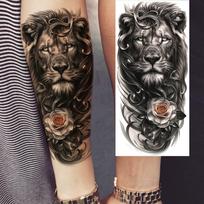 1 Sheet Cool Lion Tiger Zeus Jesus Wolf Temporary Tattoos For Men Women Adults, Long Lasting Waterproof Temp Fake Tattoo Sticker China Mainland