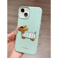 Soft Silicone Phone Case IPhone 15 Pro Max 14 Plus 13 With Textured Leather Look Embroidered Dog Design iPhone 17