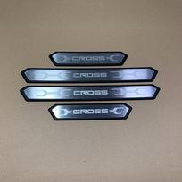 For Toyota Yaris Cross Corolla Cross   -2026 Door Sill Pedal Cover Scuff Plate Trims Sticker Car Styling Accessories sidabras