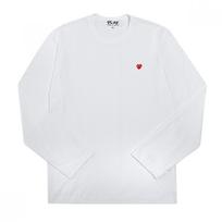 Comme Des Gar Ons Men Play Small Red HearT PaTch Long Sleeve T shirT p1T308 P1T308 2 (S)