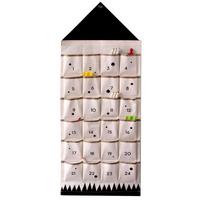 New Nordic Canvas Children's Living Room Bedroom Office Dormitory Multifunctional Wall Storage Hanging Bag Large Capacity 16 grids (50 * 95) skalbtas juodos spalvos