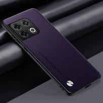 Prabangus PU odinis dėklas OnePlus 10 Pro 10T 5G galiniam dangteliui, silikoninis pilnos apsaugos telefono dėklas One Plus 10T, OnePlus Ace Pro For OnePlus 10 Pro violetinė