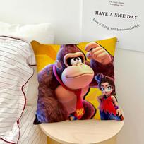funny game monkey D-Donkey Kong B-Bananza Comfortable soft Pillow Case for Sofa Living Room Home office Decor Protective Covers 12x12Inch