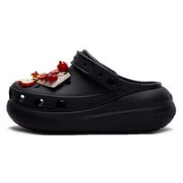 Crocs Crush Clog Bubble Jellyfish Appleland EVA Sweet and Cool Personality Hole Shoes Unisex Black and Red 41-42