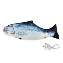 Flopping Fish Cat Toy Stuffed Fish Interactive Chew Rechargeable Soft Toy Realistic Fish Cat USB-Charging