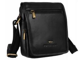 Men's Leather Messenger Bag with Exterior Zip Pocket - Peterson
