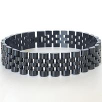 15MM grandininė apyrankė vyrams moterims poliruoto aukso spalvos nerūdijančio plieno vyriška apyrankė ant rankos juostelės papuošalų aksesuarai 19CM juoda
