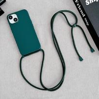 Kryžinė apyrankė-dirželis Skysto silikono dėklas iPhone 16 Plus 11 12 Mini 17 15 14 13 Pro Max 17 Air Kaklo dirželis Minkštas dangtelis iPhone 15