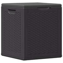 vidaXL Garden Storage Box 90 L Black PP Rattan