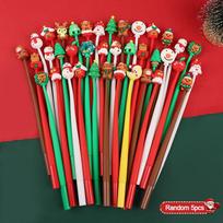 5-30Pcs Mixed Christmas Pens Cartoon Black Ink Writing Pen Kids New Year Gift Stationery 2025 Christmas Party Decor Supplies
