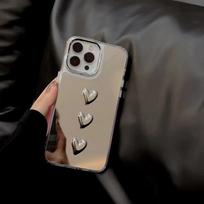 ins wind applies to Apple 17Promax mirror mobile phone case iPhone16 mirror makeup 14 love 13 light luxury iPhone17promax