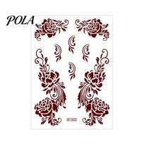 Henna Tattoo Stickers, Red Brown Waterproof Lace Temporary Tattoos, Indian Mehndi Body Art for Hands Feet, Festival Makeup K