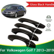 for Volkswagen VW Golf 7 Mk7 2013~ Gloss Black Outer Door Handle Cover Protective Styling Sticker Trim Car Accessories 4Handle No Keyhole