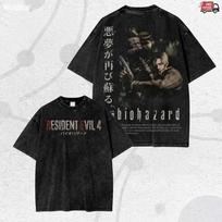 2026 New Fashion Resident Evil Cotton Washed T-Shirt Streetwear Breathable T-Shirt Unisex High Quality T Shirt Men Women Tee ... S įvairiaspalvis