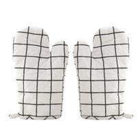 2Pcs Heat Resistant Oven Gloves Thick Cotton Mitts for Baking Grilling Microwave Non-Slip Kitchen Gloves for Hot Pots Cast Iron balta