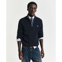 Megztinis vyrams, Mėlyna, cotton cable half zip