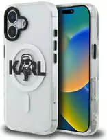 „Karl Lagerfeld IML Karl Sketch Logo MagSafe“ dėklas, skirtas „iPhone 16“ – skaidrus