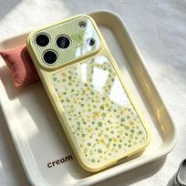Butterfly yellow floral application iPhone17ProMax mobile phone case large window Apple 14Pro niche advanced sense Apple 13
