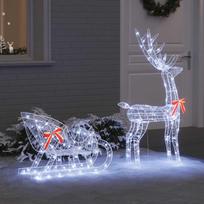 Reindeer Pull Sled Cold White 70 x 26 x 130 cm Acrylic