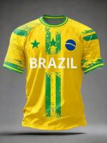 Klasikiniai Dievas Brazilijos Vyrų Futbolo Treniruočių Marškinėliai Vasariniai Lauko Sporto Trumpomis Rankovėmis Viršutinė Dalis Laisvalaikio Patogūs Minkšti O-Kaklo Palaidinė M green