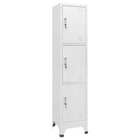 3 Compartment Lockable Locker Cabinet 38 x 45 x 180 cm