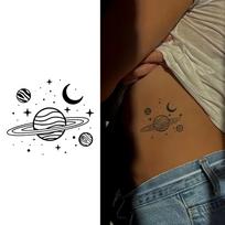 1 lapas Saulėgrąžos Pusmėnulio Laikinos Tatuiruotės Moterims Vyrams Rankoms Kaklui, Laikinos Netikros Tatuiruotės Lipdukai Ilgai Išliekančios Realistiškos Tatuiruotės China Mainland