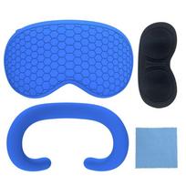 4pcs/set Silicone VR Headset Protections Sleeve Case Shockproof Face Pad Eye Cover for MR Headwear mėlyna